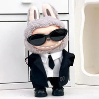 17 cm Labubu V1/V2/V3 Doll Outfit with Sunglasses - Stylish Baby Clothes Accessory Set