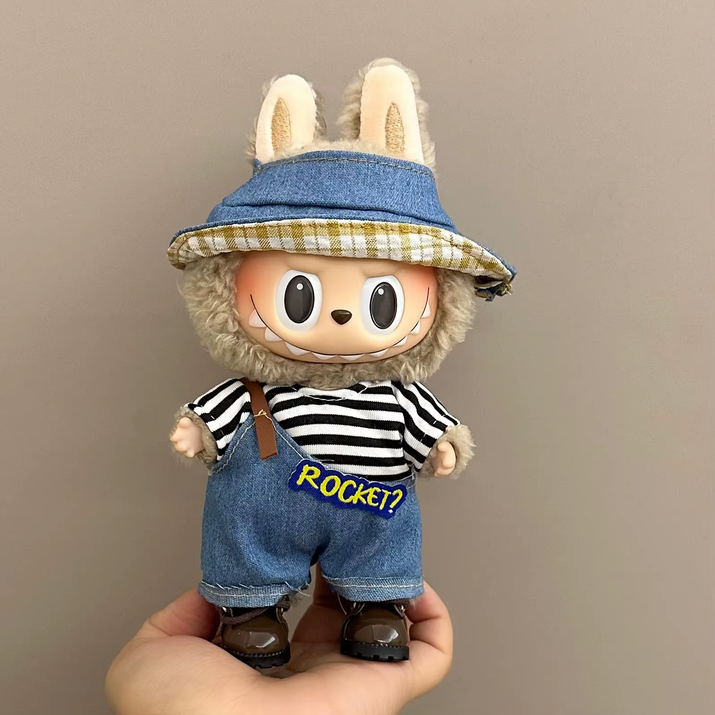 17cm Labubu Doll Fashion Set: Street Trend Style Outfit with Accessories for Mini DIY Dolls