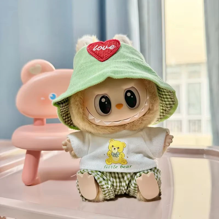 17Cm Mini Plush Doll'S Clothes Outfit Accessories for Korea Kpop Exo Labubu I II Idol Dolls Sit Party Overalls Clothing Gift