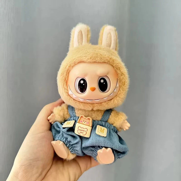 17Cm Mini Plush Doll'S Clothes Outfit Accessories for Korea Kpop Exo Labubu I II Idol Dolls Sit Party Overalls Clothing Gift