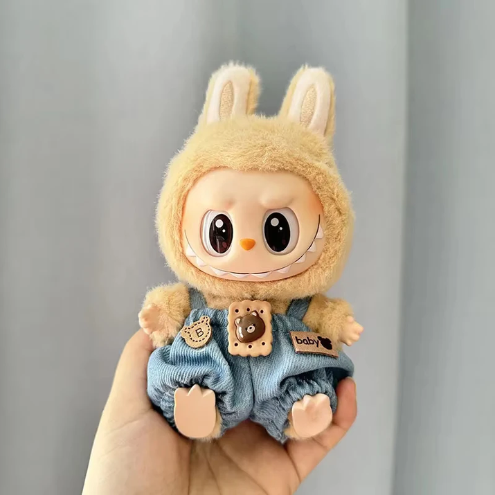 17Cm Mini Plush Doll'S Clothes Outfit Accessories for Korea Kpop Exo Labubu I II Idol Dolls Sit Party Overalls Clothing Gift