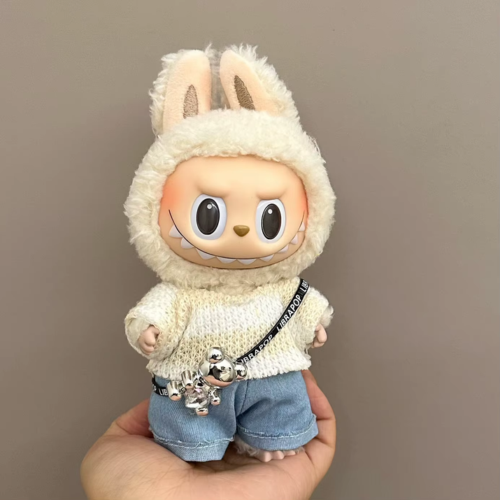 17cm Labubu Doll Fashion Set: Street Trend Style Outfit with Accessories for Mini DIY Dolls