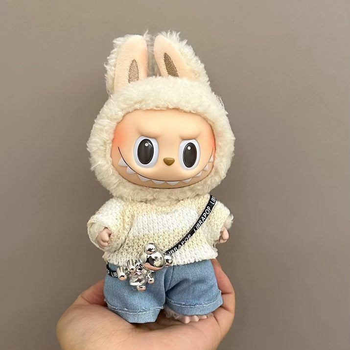 17cm Labubu Doll Fashion Set: Street Trend Style Outfit with Accessories for Mini DIY Dolls