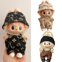 17cm Labubu Doll Fashion Hoodies - Color Coordinated Doll Clothing and Accessories