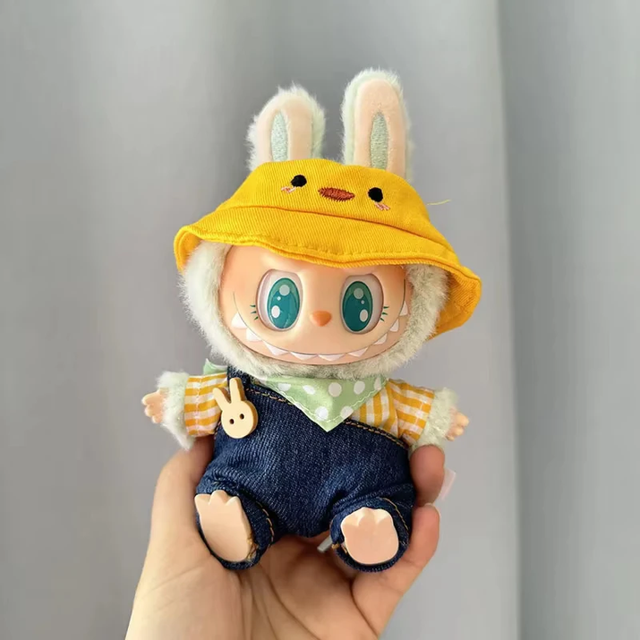 17Cm Mini Plush Doll'S Clothes Outfit Accessories for Korea Kpop Exo Labubu I II Idol Dolls Sit Party Overalls Clothing Gift