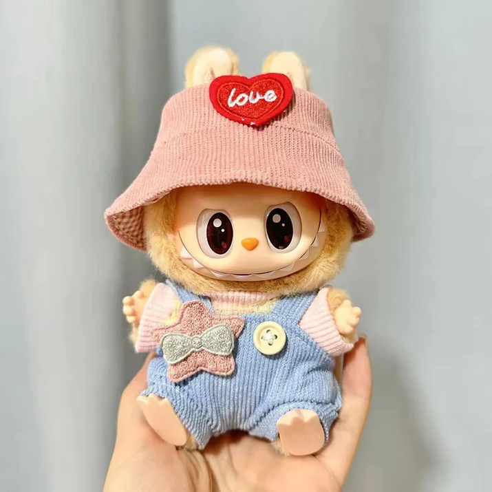 17Cm Mini Plush Doll'S Clothes Outfit Accessories for Korea Kpop Exo Labubu I II Idol Dolls Sit Party Overalls Clothing Gift