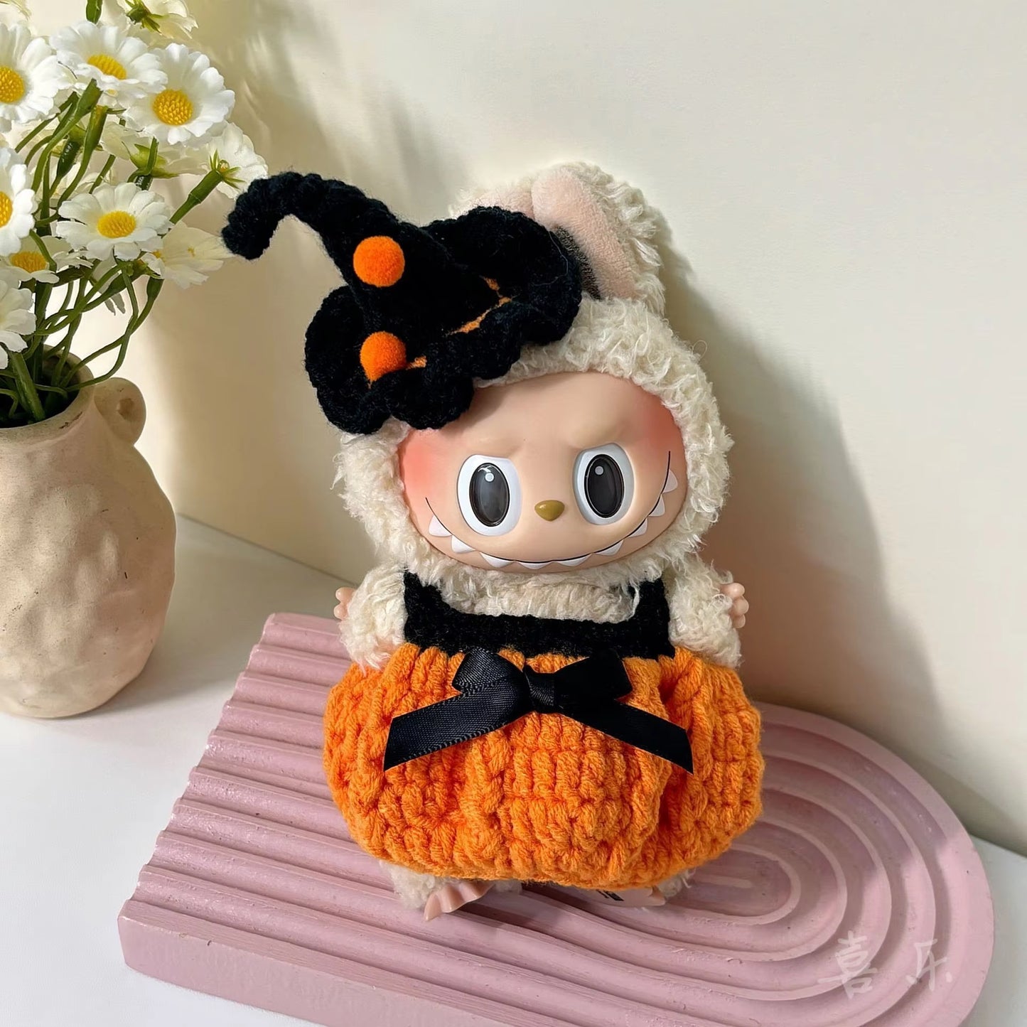 Fashion Halloween Pumpkin Clothes for Labubu Mini Doll Clothes Trendy Outfit Classic Style for 15/17Cm Ropa Labubu