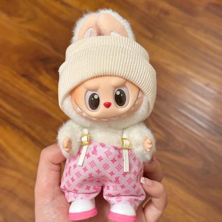 17cm Labubu Doll Fashion Hoodies - Color Coordinated Doll Clothing and Accessories
