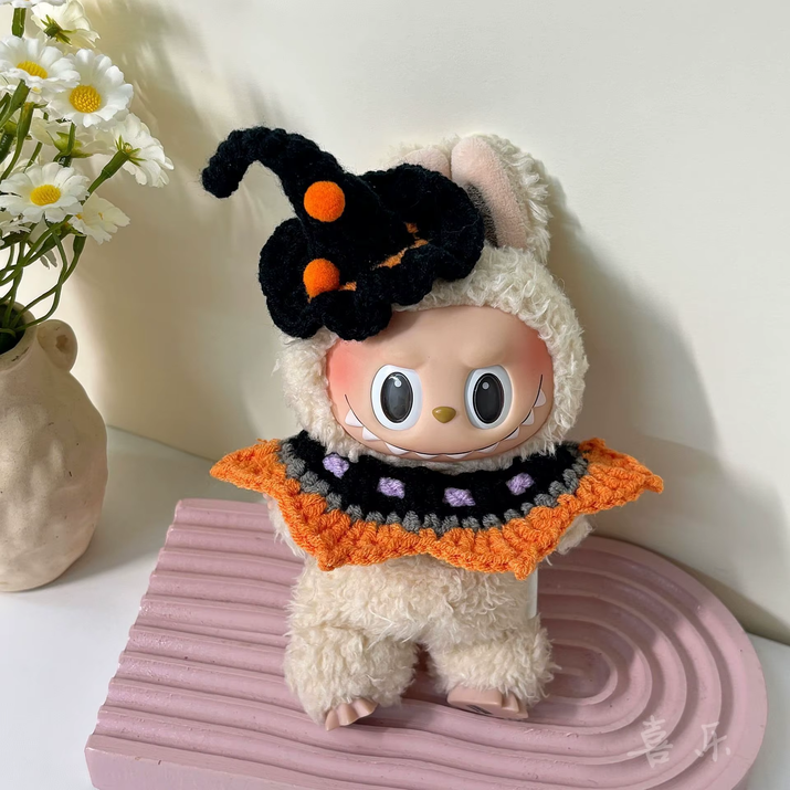Fashion Halloween Pumpkin Clothes for Labubu Mini Doll Clothes Trendy Outfit Classic Style for 15/17Cm Ropa Labubu