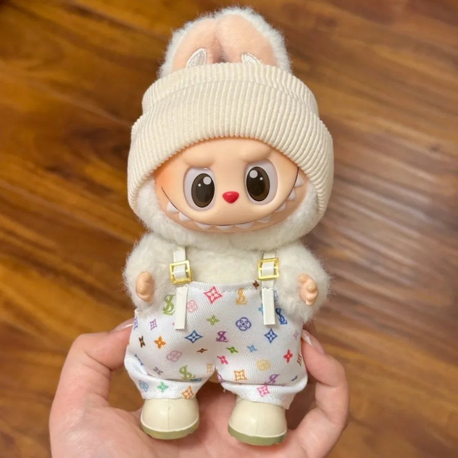 17cm Labubu Doll Fashion Hoodies - Color Coordinated Doll Clothing and Accessories