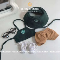 17cm Labubu V1/V2/V3 Fashionable Workwear Set with Coffee-Themed Doll Clothing, Accessories, and Shoes