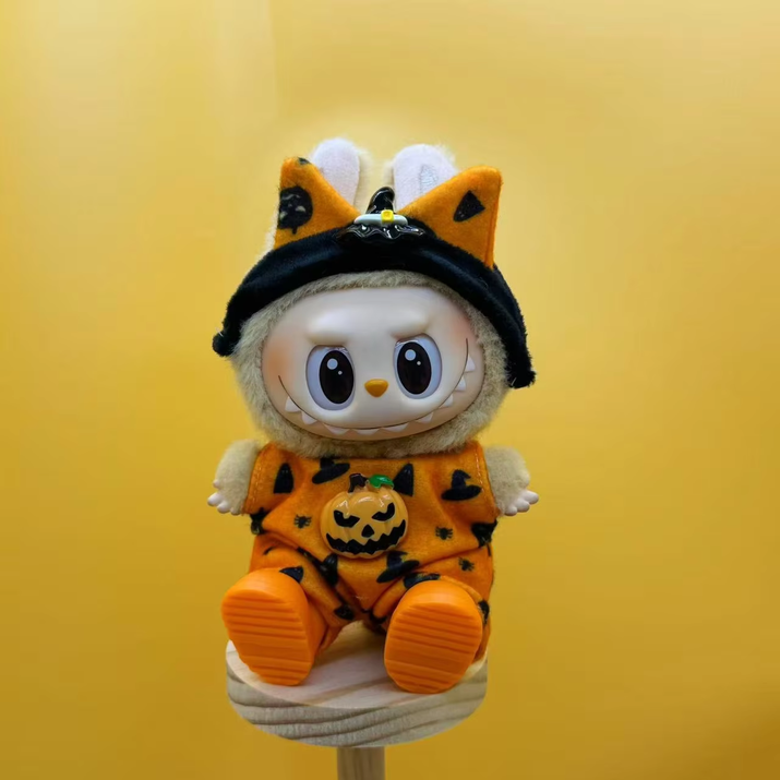 Fashion Halloween Pumpkin Clothes for Labubu Mini Doll Clothes Trendy Outfit Classic Style for 15/17Cm Ropa Labubu