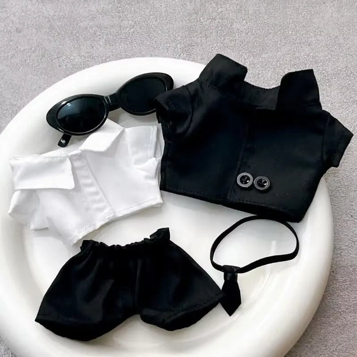 17 cm Labubu V1/V2/V3 Doll Outfit with Sunglasses - Stylish Baby Clothes Accessory Set