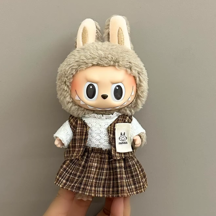17cm Labubu Doll Fashion Set: Street Trend Style Outfit with Accessories for Mini DIY Dolls