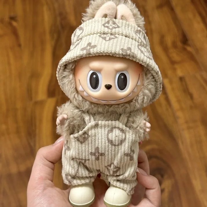 17cm Labubu Doll Fashion Hoodies - Color Coordinated Doll Clothing and Accessories