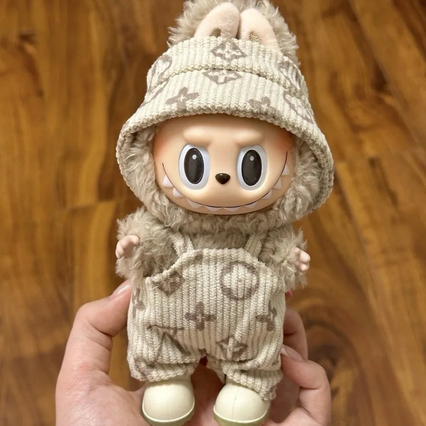 17cm Labubu Doll Fashion Hoodies - Color Coordinated Doll Clothing and Accessories