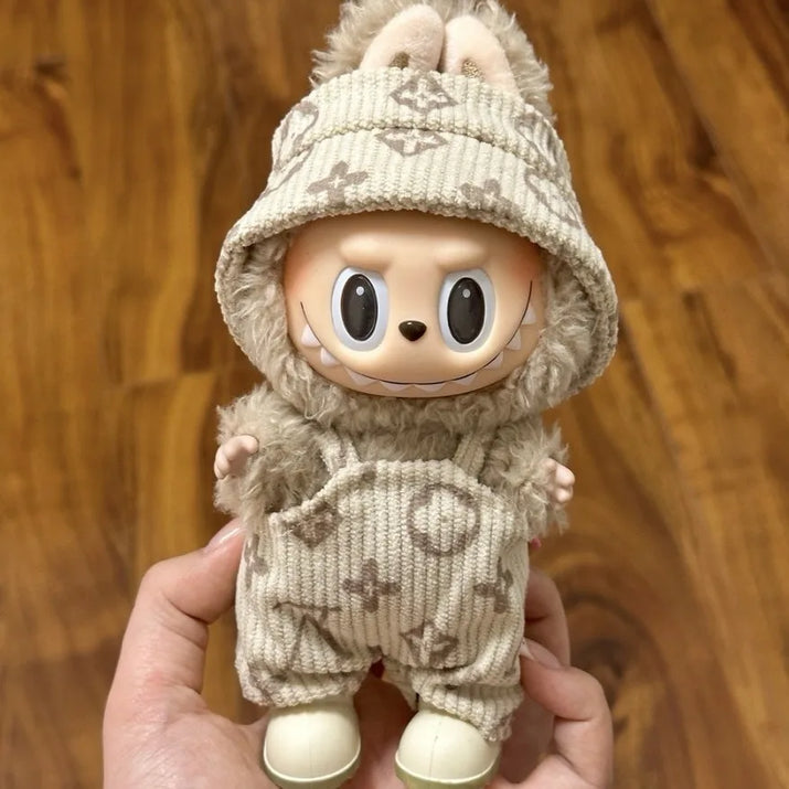 17cm Labubu Doll Fashion Hoodies - Color Coordinated Doll Clothing and Accessories