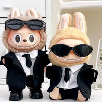 17 cm Labubu V1/V2/V3 Doll Outfit with Sunglasses - Stylish Baby Clothes Accessory Set