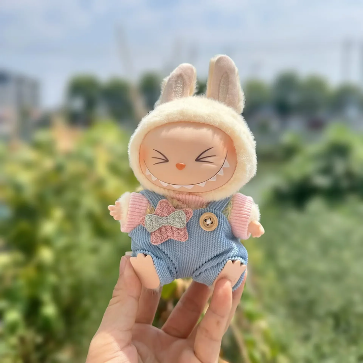 17Cm Mini Plush Doll'S Clothes Outfit Accessories for Korea Kpop Exo Labubu I II Idol Dolls Sit Party Overalls Clothing Gift