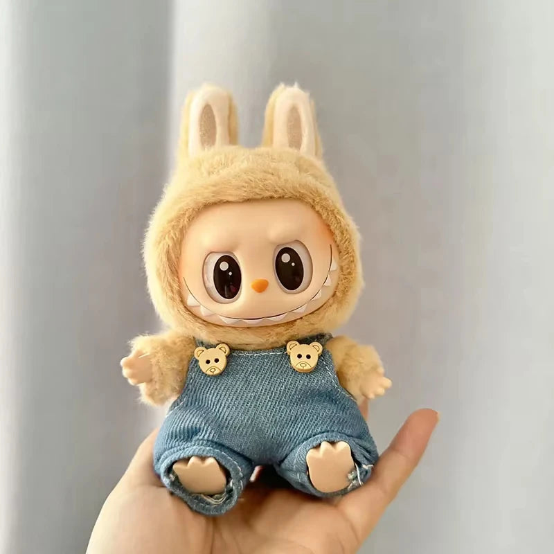 17Cm Mini Plush Doll'S Clothes Outfit Accessories for Korea Kpop Exo Labubu I II Idol Dolls Sit Party Overalls Clothing Gift