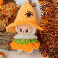 Fashion Halloween Pumpkin Clothes for Labubu Mini Doll Clothes Trendy Outfit Classic Style for 15/17Cm Ropa Labubu