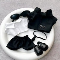 17 cm Labubu V1/V2/V3 Doll Outfit with Sunglasses - Stylish Baby Clothes Accessory Set
