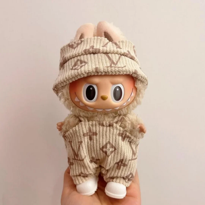 17cm Labubu Doll Fashion Hoodies - Color Coordinated Doll Clothing and Accessories