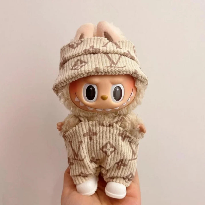 17cm Labubu Doll Fashion Hoodies - Color Coordinated Doll Clothing and Accessories