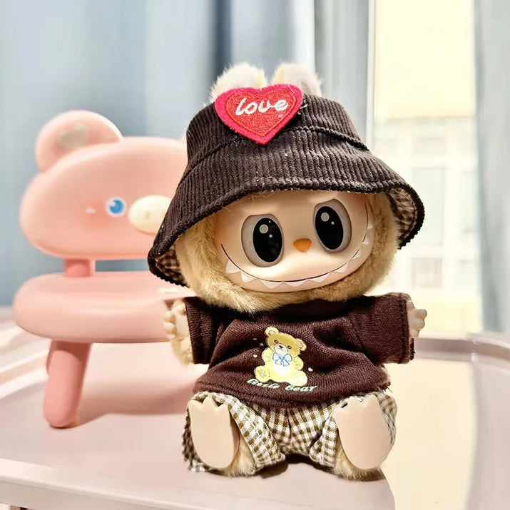 17Cm Mini Plush Doll'S Clothes Outfit Accessories for Korea Kpop Exo Labubu I II Idol Dolls Sit Party Overalls Clothing Gift