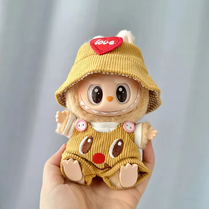 17Cm Mini Plush Doll'S Clothes Outfit Accessories for Korea Kpop Exo Labubu I II Idol Dolls Sit Party Overalls Clothing Gift