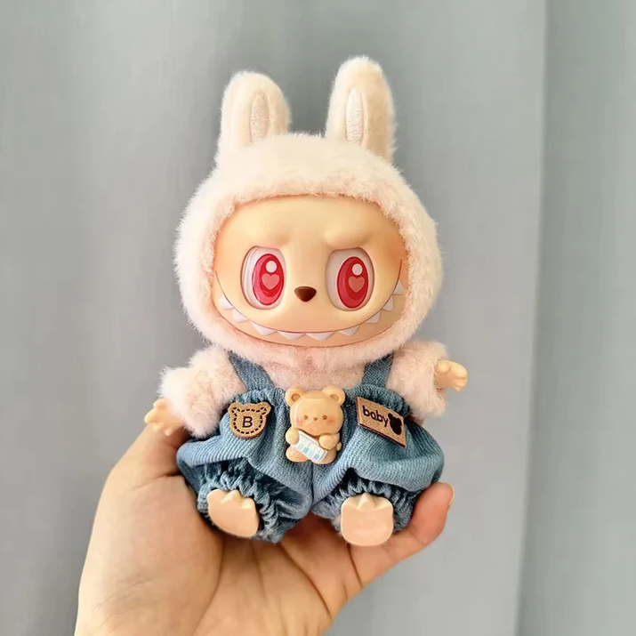 17Cm Mini Plush Doll'S Clothes Outfit Accessories for Korea Kpop Exo Labubu I II Idol Dolls Sit Party Overalls Clothing Gift