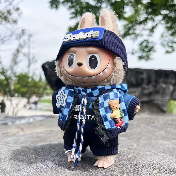 17cm Labubu Doll Fashion Set: Street Trend Style Outfit with Accessories for Mini DIY Dolls