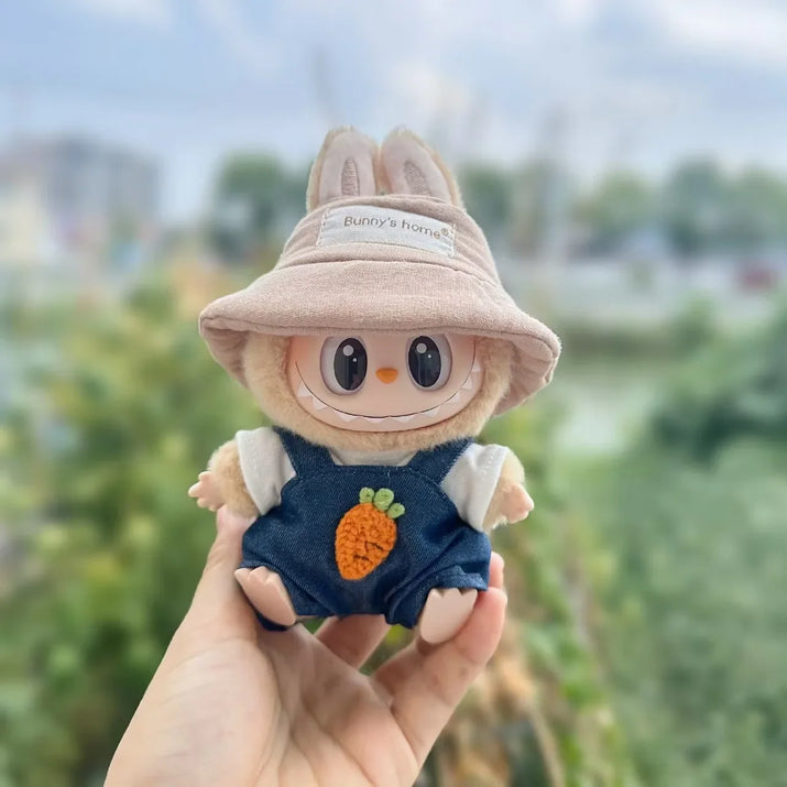 17Cm Mini Plush Doll'S Clothes Outfit Accessories for Korea Kpop Exo Labubu I II Idol Dolls Sit Party Overalls Clothing Gift