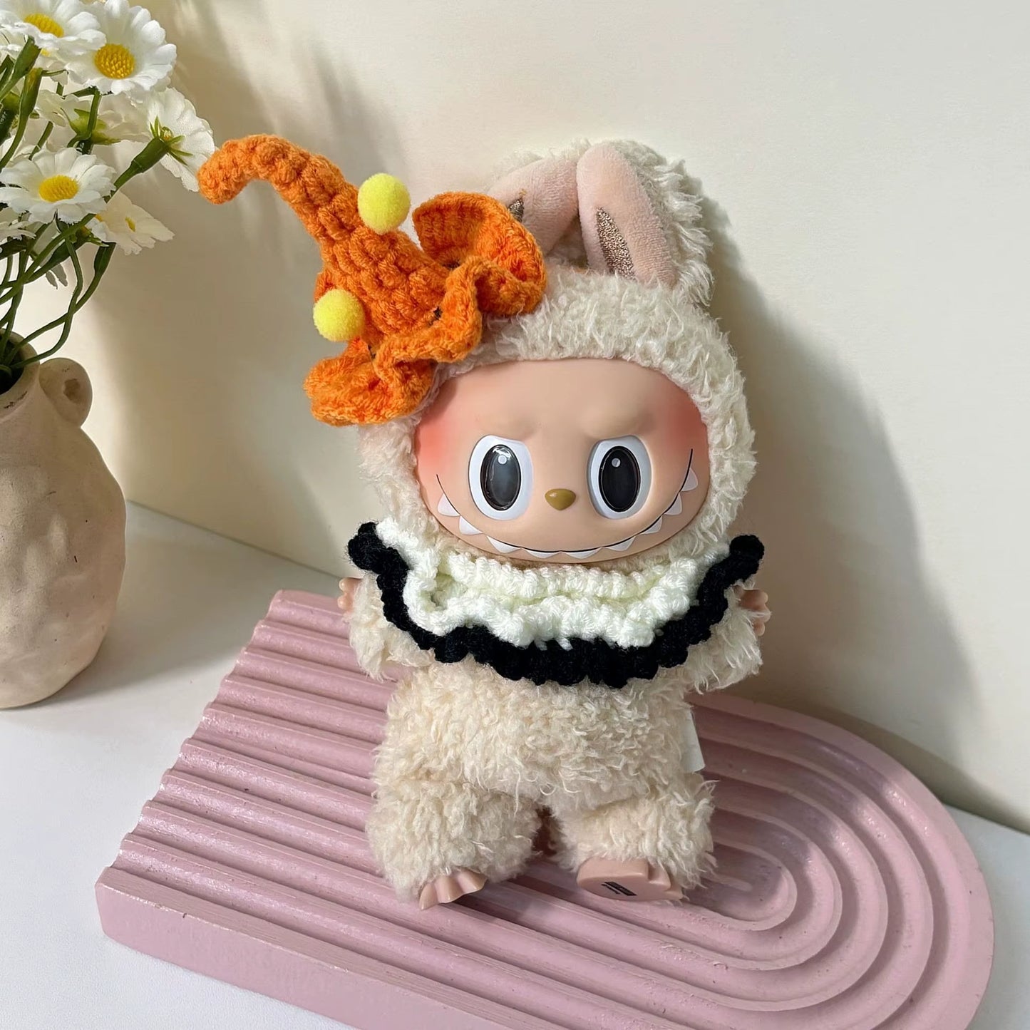 Fashion Halloween Pumpkin Clothes for Labubu Mini Doll Clothes Trendy Outfit Classic Style for 15/17Cm Ropa Labubu