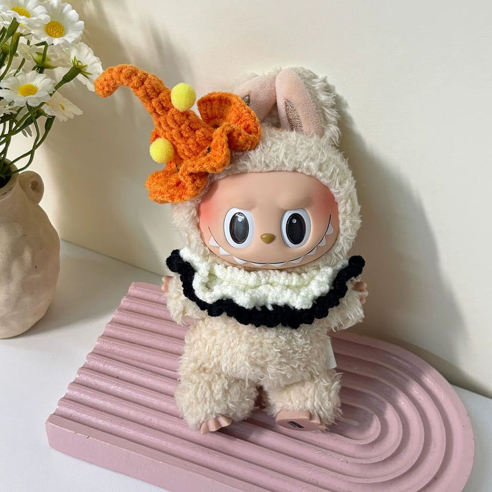 Fashion Halloween Pumpkin Clothes for Labubu Mini Doll Clothes Trendy Outfit Classic Style for 15/17Cm Ropa Labubu