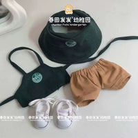17cm Labubu V1/V2/V3 Fashionable Workwear Set with Coffee-Themed Doll Clothing, Accessories, and Shoes
